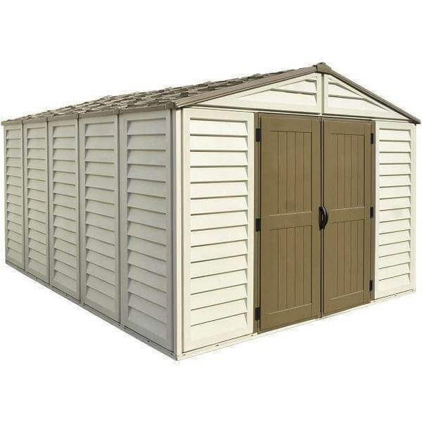 Duramax Vinyl Shed 10.5x13 Woodbridge Plus w/ Foundation Kit 40234