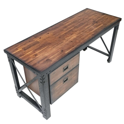 Duramax 62 In Jackson Industrial Metal & Wood desk w/ drawers 68050