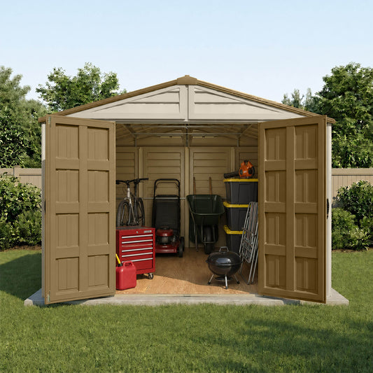 Duramax 10.5x10.5 Woodbridge PLUS Vinyl Shed w/ Foundation 40224 