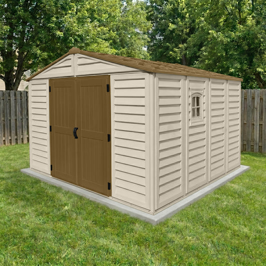 Duramax 10.5x10.5 Woodbridge PLUS Vinyl Shed w/ Foundation 40224 
