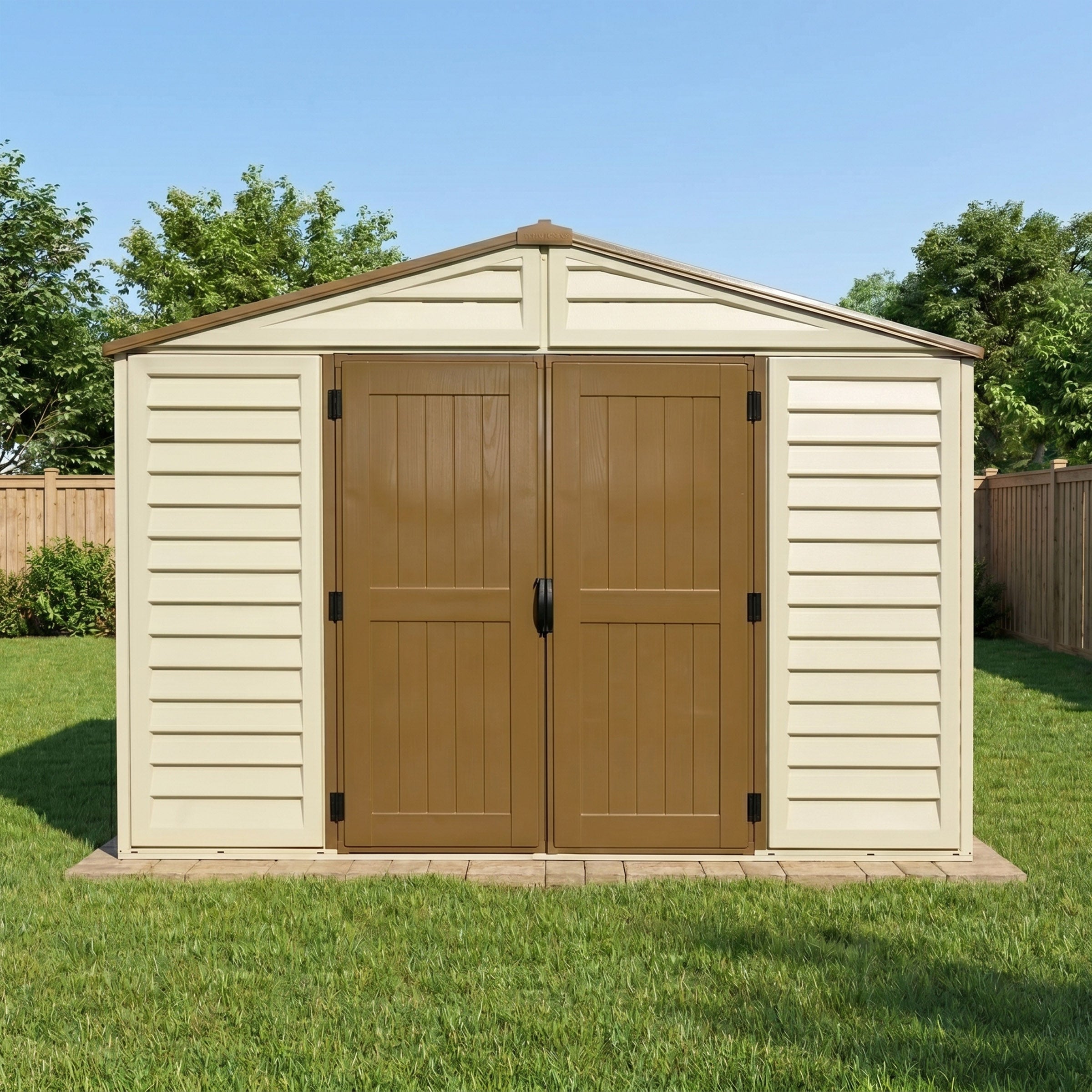 Duramax 10.5x13 Woodbridge PLUS Vinyl Shed w/ Foundation 40234