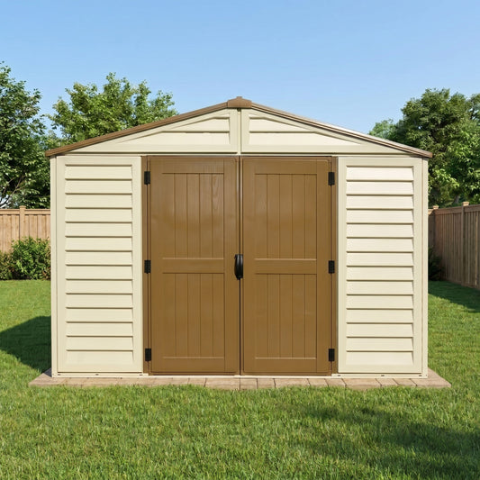 Duramax 10.5x13 Woodbridge PLUS Vinyl Shed w/ Foundation 40234 