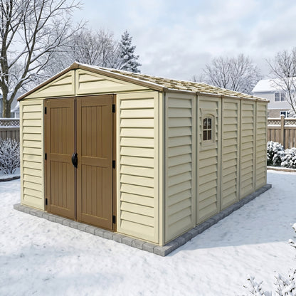 Duramax 10.5x13 Woodbridge PLUS Vinyl Shed w/ Foundation 40234