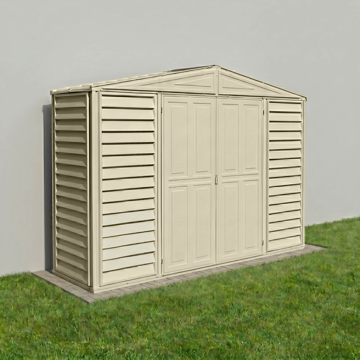 Duramax 10.5x3 SidePro Vinyl Shed w/ Foundation 98001