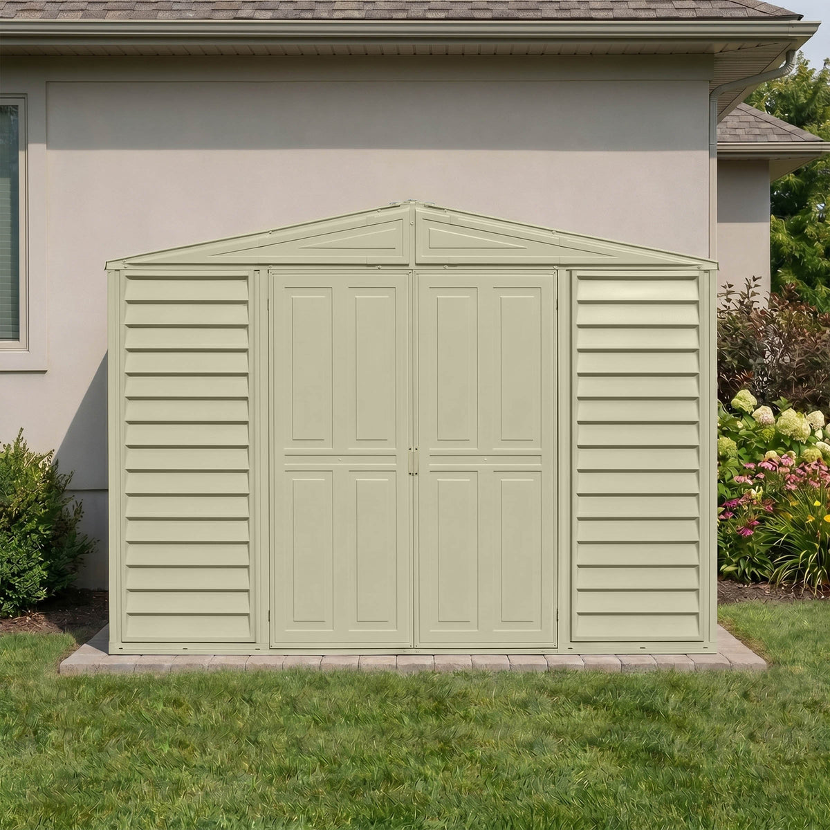 Duramax 10.5x3 SidePro Vinyl Shed w/ Foundation 98001