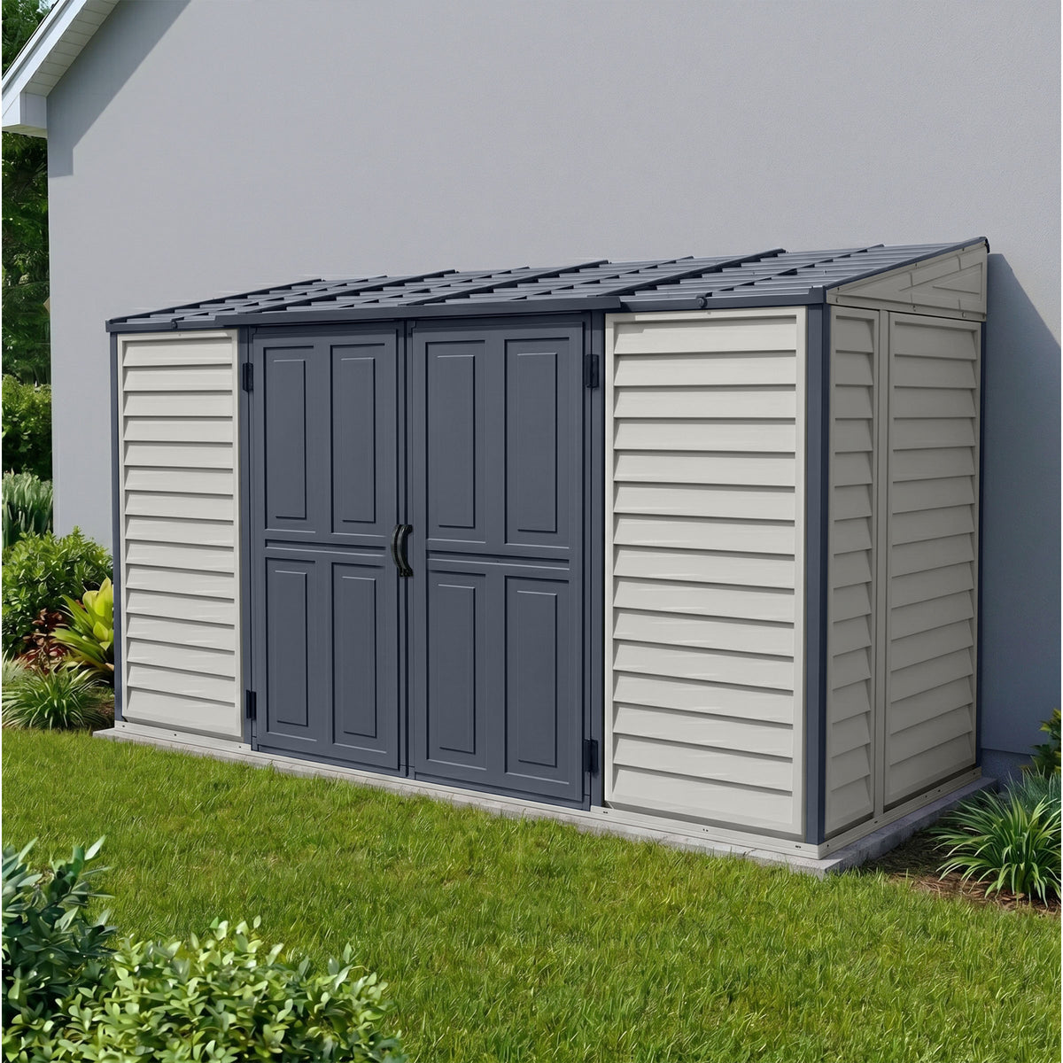 Duramax 10x4 SideMate PLUS Pro Vinyl Shed w/ Double Doors 36825