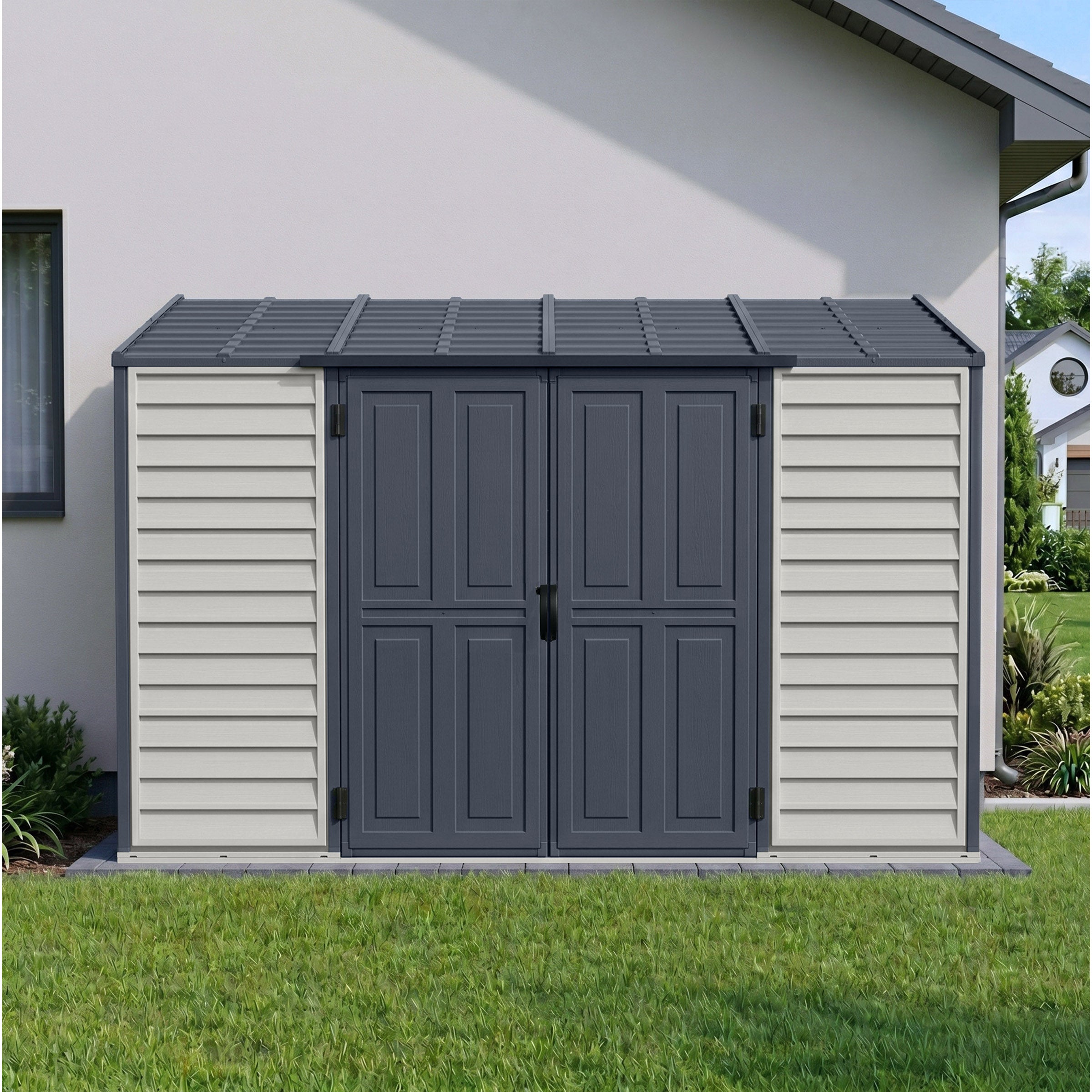 Duramax 10x4 SideMate PLUS Pro Vinyl Shed w/ Double Doors 36825