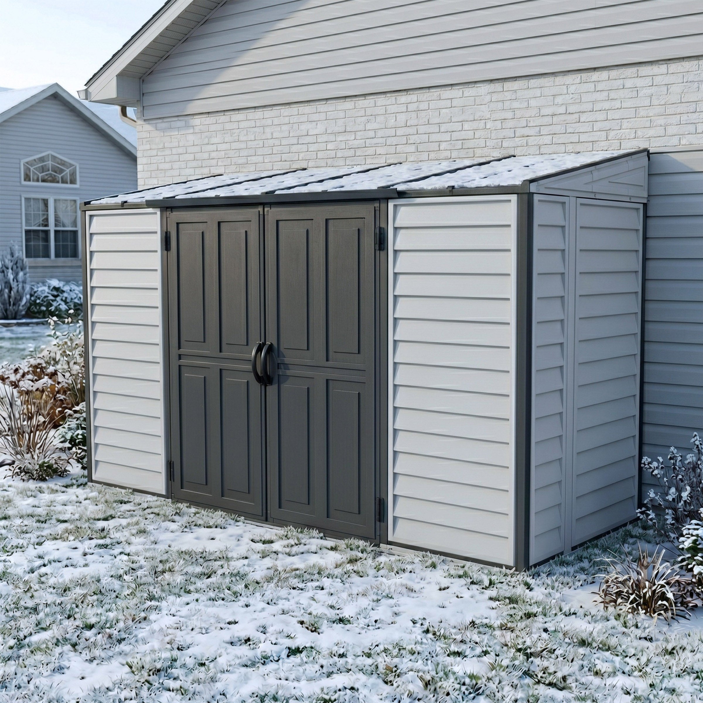 Duramax 10x4 SideMate PLUS Pro Vinyl Shed with Double Doors