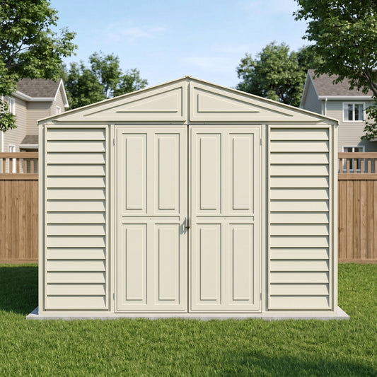 Duramax 10.5x5 WoodBridge Vinyl Shed w/ Foundation 00283