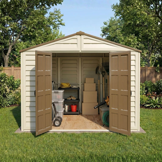 Duramax 10.5x8 Woodbridge PLUS Vinyl Shed w/ Foundation 40214 