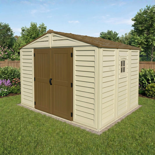 Duramax 10.5x8 Woodbridge PLUS Vinyl Shed w/ Foundation 40214 