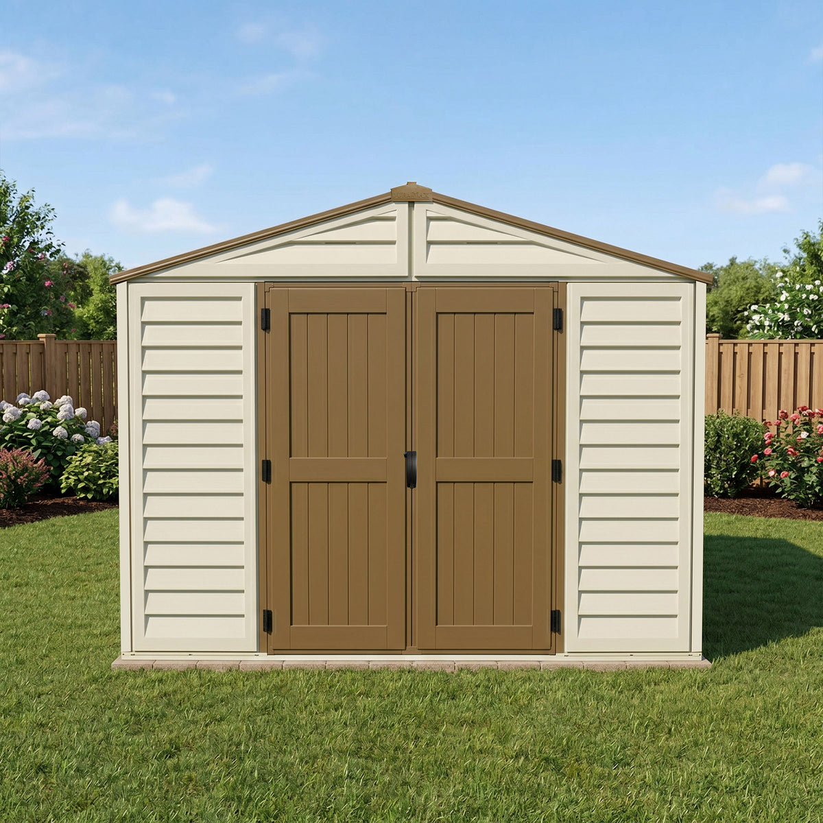 Duramax 10.5x8 Woodbridge PLUS Vinyl Shed w/ Foundation 40214