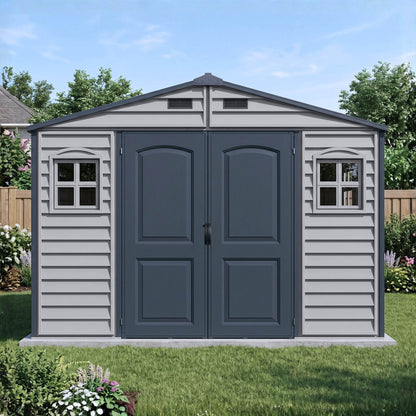 Duramax 10.5x8 Woodside PLUS Vinyl Shed w/ Foundation 30227