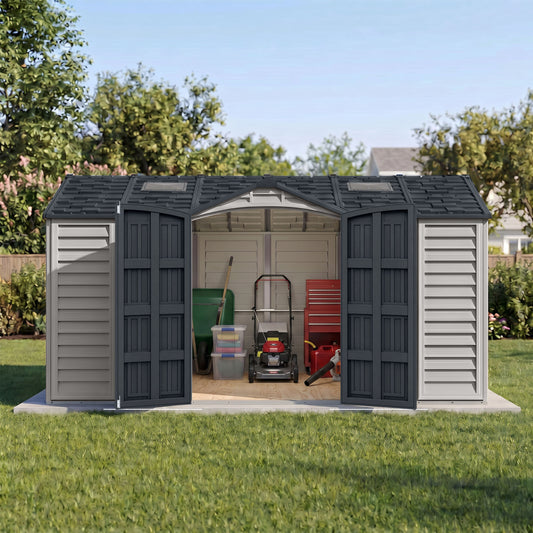 Duramax 15x8 Apex Pro Vinyl Shed w/ Foundation 40216 