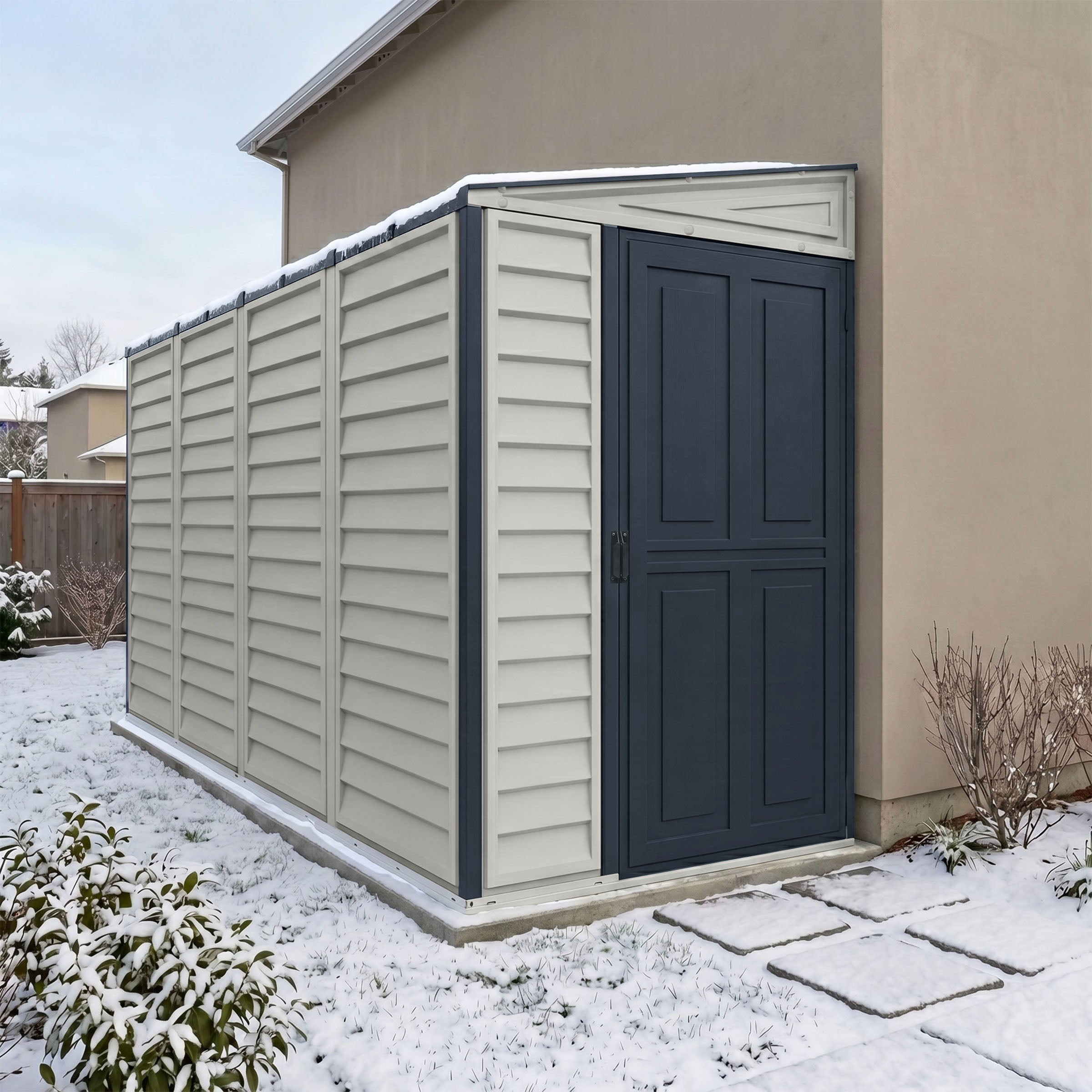 Duramax 4x10 SideMate PLUS Vinyl Shed with Foundation Kit