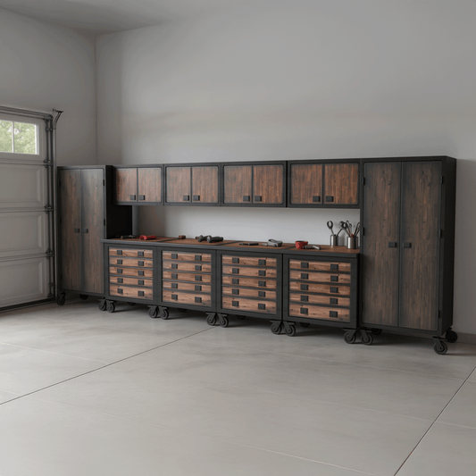 Duramax 10-Piece Garage Storage Combo Set w/ Tool Chests, Wall Cabinets and Free Standing Cabinets 10P4TC4WC2FC