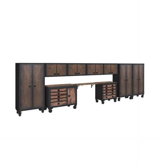 Duramax 10 Piece-Garage Storage Combo Set w/ Tool Chests, Wall Cabinets, Free Standing Cabinets and Folding Table 10P148TC136TC4WC3FC