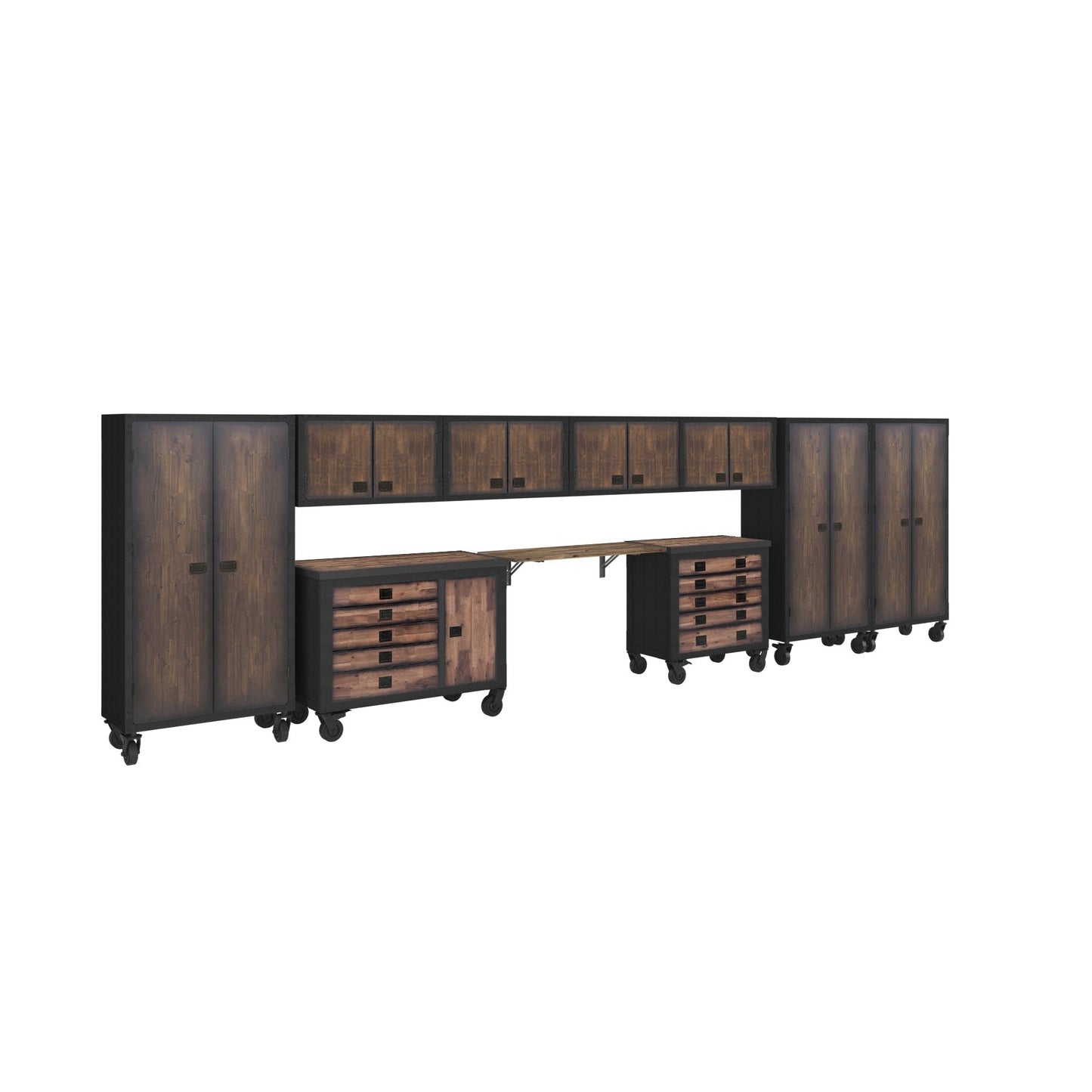 Duramax 10 Piece-Garage Storage Combo Set w/ Tool Chests, Wall Cabinets, Free Standing Cabinets and Folding Table 10P148TC136TC4WC3FC