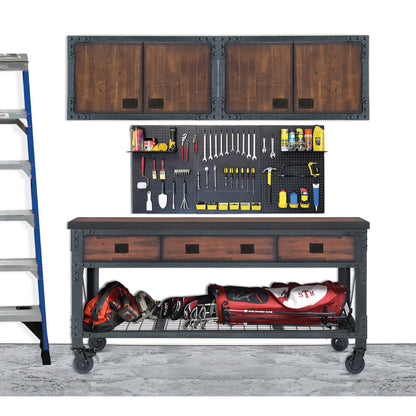 Duramax 3-Piece Garage Storage Combo Set w/ Workbench and Cabinets 3PWB2WC