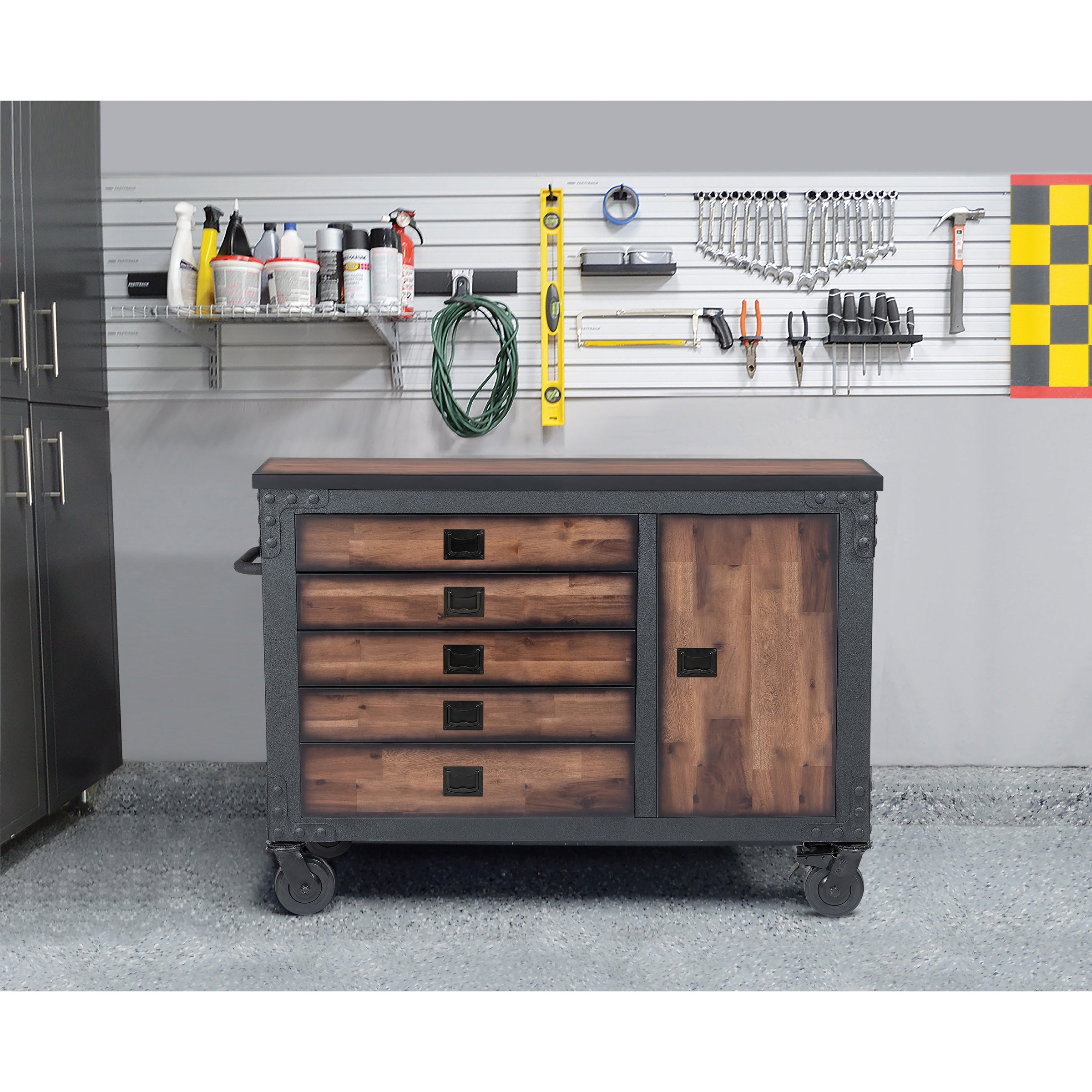 Duramax 5-Piece Garage Storage Combo Set w/ Workbench, Tool Chest and Wall Cabinets 5WBTC3WC