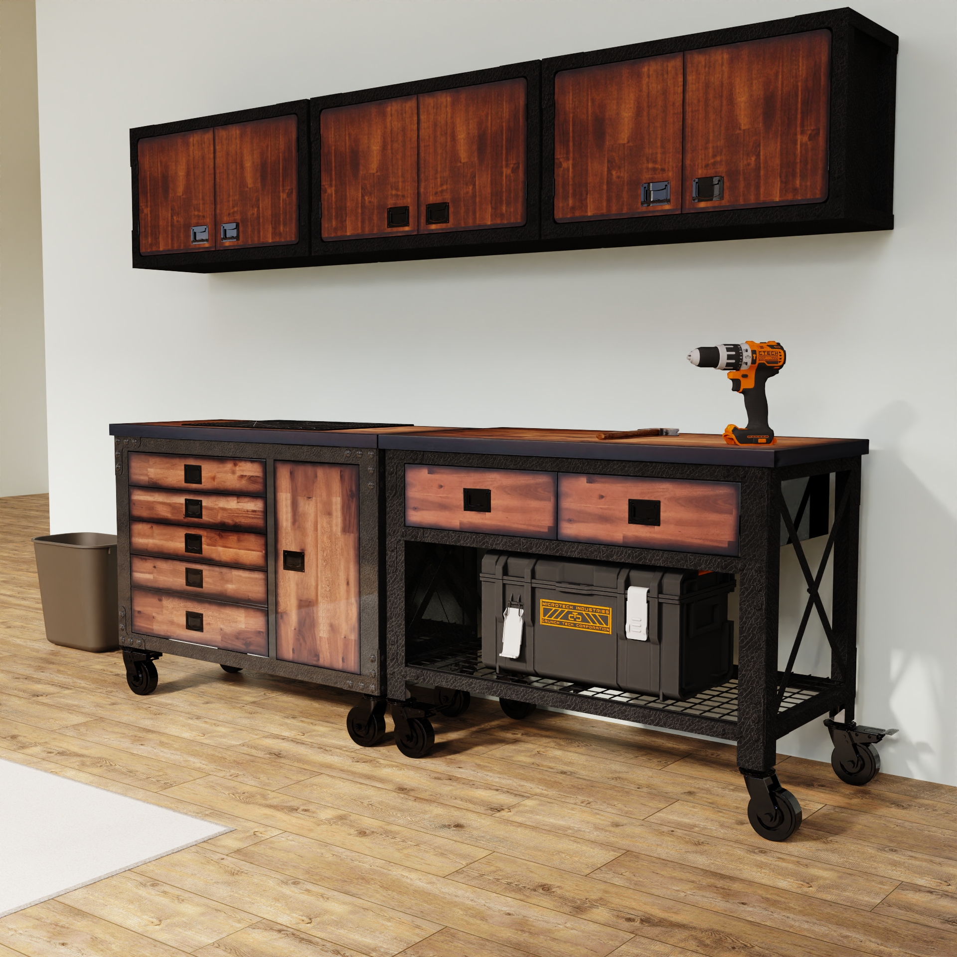 Duramax 5-Piece Garage Storage Combo Set w/ Workbench, Tool Chest and Wall Cabinets 5WBTC3WC