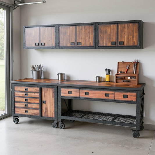 Duramax 5-Piece Garage Storage Combo Set w/ Workbench, Tool Chest and Wall Cabinets 5PWBTC3WC 