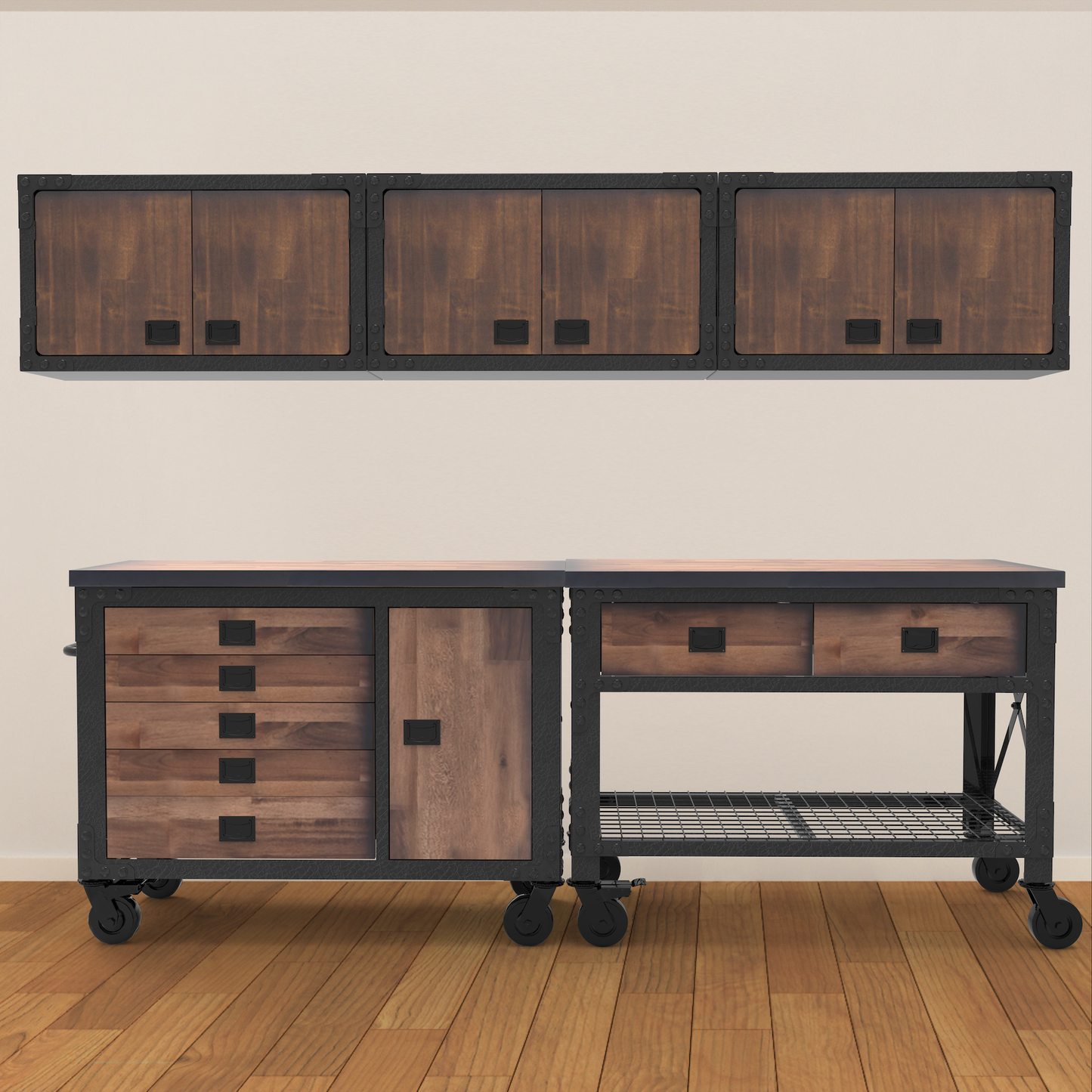Duramax 5-Piece Garage Storage Combo Set w/ Workbench, Tool Chest and Wall Cabinets 5WBTC3WC