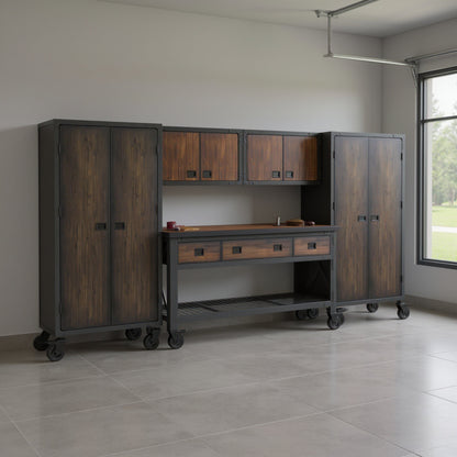 Duramax 5-Piece Garage Storage Combo Set w/ Workbench, Wall Cabinets and Free Standing Cabinets 5P1WB2WC2FC