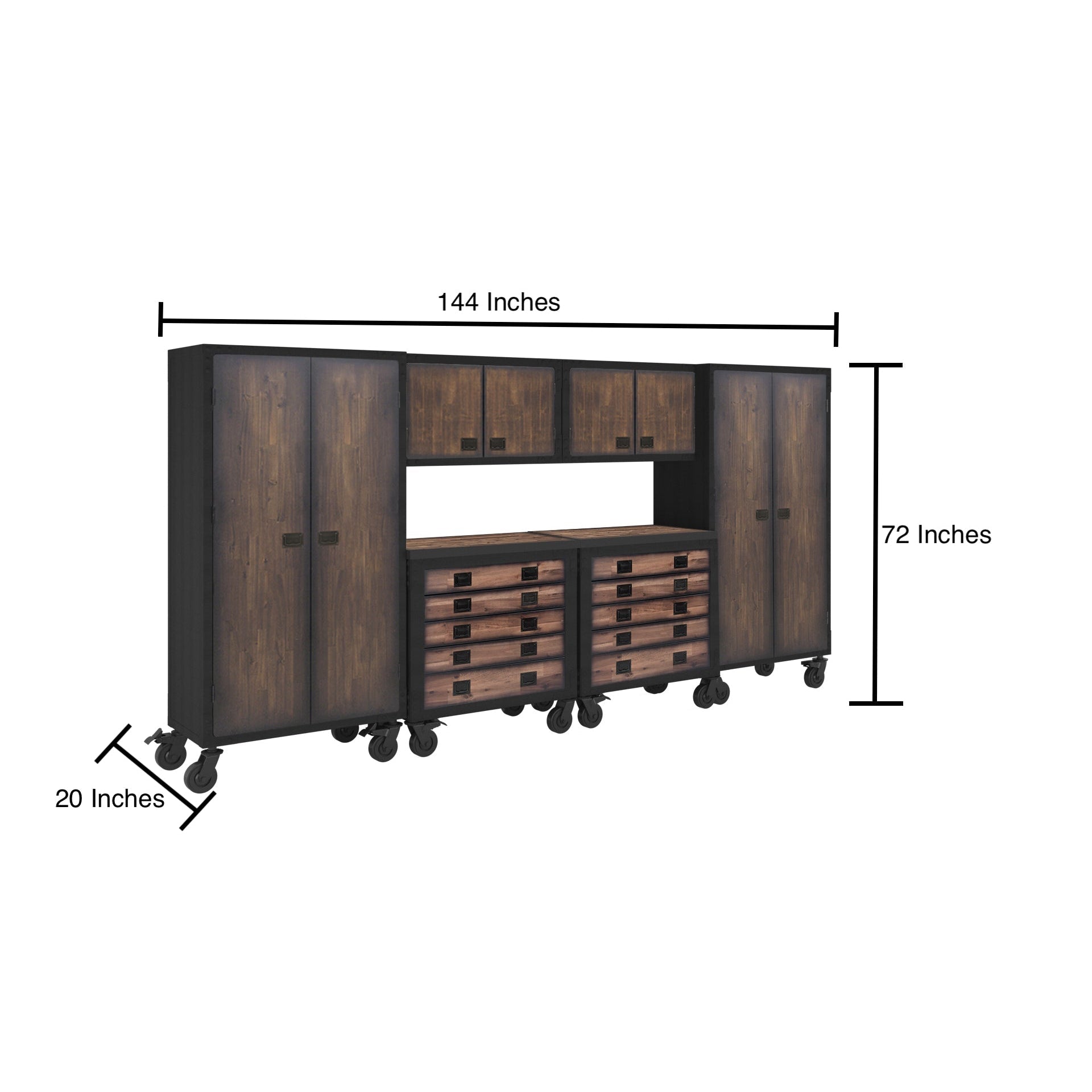 Duramax 6-Piece Garage Storage Combo Set w/ Tool Chests, Wall Cabinets and Free Standing Cabinets 6P2TC2WC2FC