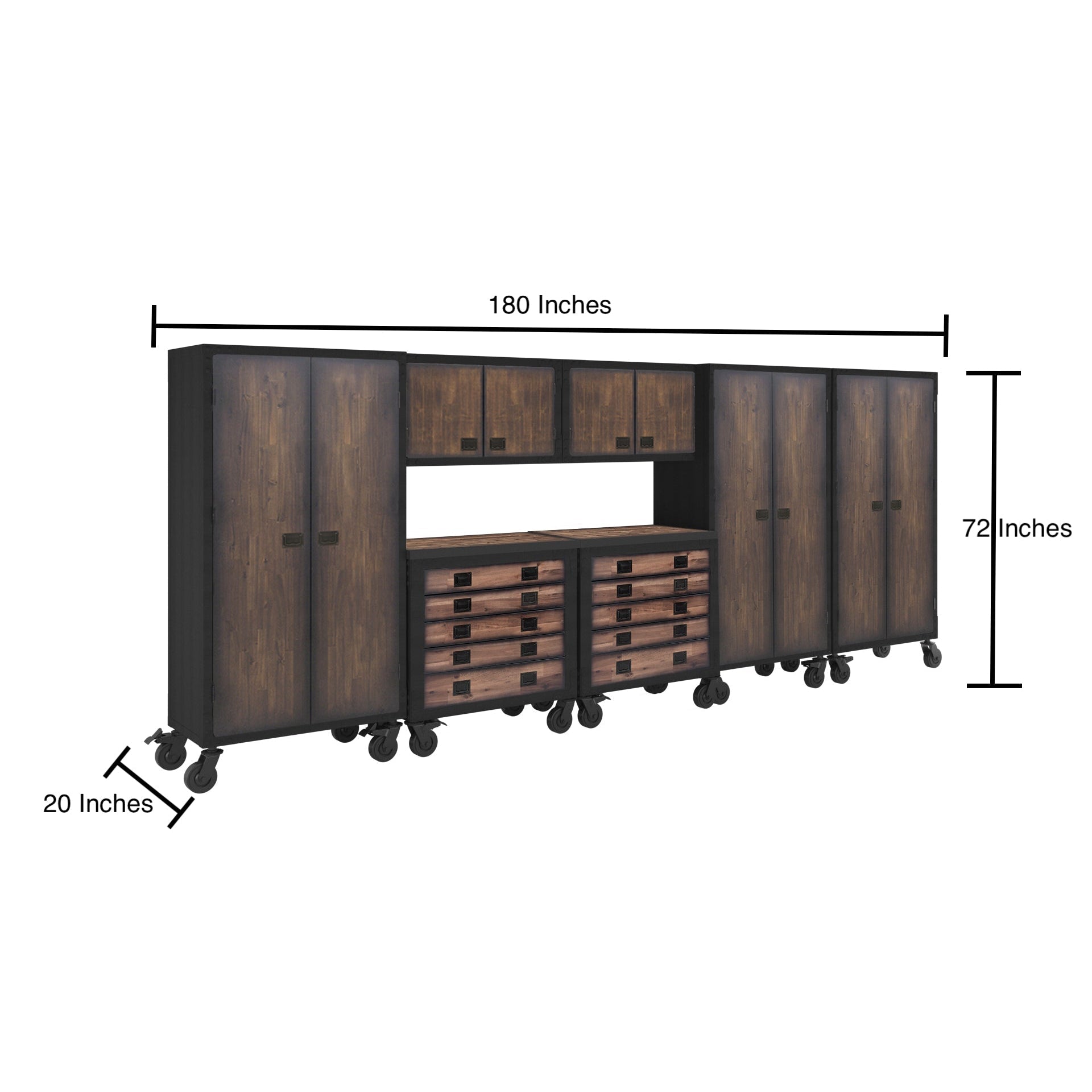 Duramax 7-Piece Garage Storage Combo Set w/ Tool Chests, Wall Cabinets and Free Standing Cabinets 7P2TC2WC3FC