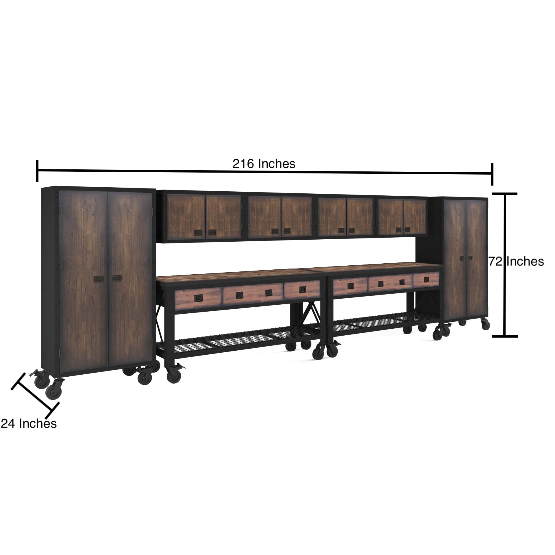 Duramax 8-Piece Garage Storage Combo Set w/ Workbenches, Wall Cabinets and Free Standing Cabinets 8P2WB4WC2FC