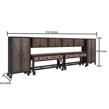 Duramax 8-Piece Garage Storage Combo Set w/ Workbenches, Wall Cabinets and Free Standing Cabinets 8P2WB4WC2FC